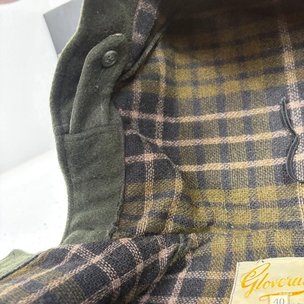 Gloversall‎ London Duffle Coat Hooded Wool Toggle Gold Label Green 40 VTG 60's